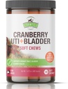 Cranberry Bladder & UTI Chews for Dogs | D-Mannose + C bitamina Urinary Tract euskarriarentzat | Dog Incontinence & Bladder Control Supplement | Bacon Flavor Soft Chews | 90ct | Strawfield Pets