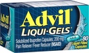 Advil Liqui-Gels Pain Reliever와 Fever Reducer, 두통, 허리 통증, 생리통 및 관절 통증 완화를위한 Ibuprofen 200mg 성인을위한 통증 의학 - 80 액체 채워진 캡슐