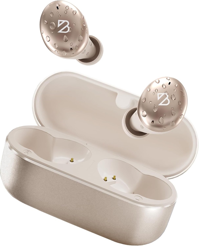 Back Bay Audio Tempo 30 Bezdrôtové Earbuds pre malé uši - Award-Víťazný zvuk, lesklé Bluetooth Earbuds, pohodlné putá pre ženy, zlaté slúchadlá malé ušné kanály, dlhé slúchadlá batérie