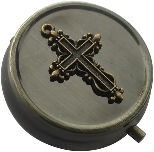 Bærbar reisepille arrangør - gaveboks pakke pille saken, bronse dekorative metall medisin boks pilleholder, liten lomme piller tilfelle for purse, lagring vitamin eller medisin, piller