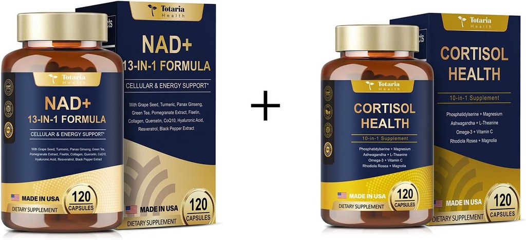 Totaria NAD Supplement pre Ženy Muži 120 Kapsule +Cortisol Supplement 120 Kapsule