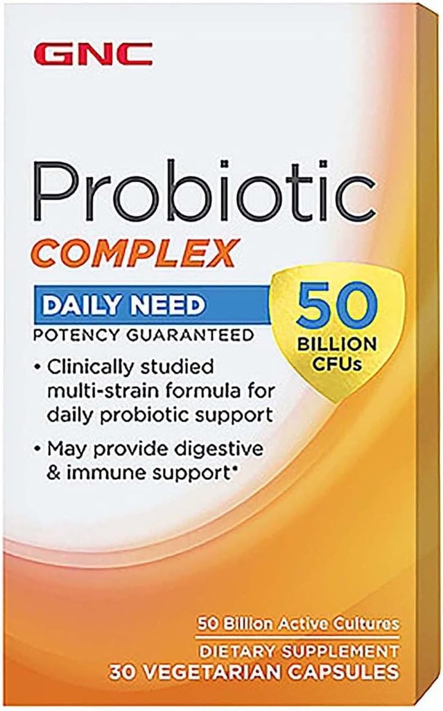 GNC Probiyotik Kompleks Daily 50 milyar CFUs ilə lazımdır | Klinik Studied Multi-Strain, Supports Digestive və Immune Health, Vegetarian