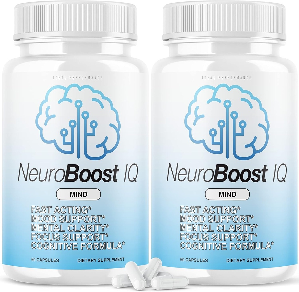 (2 Pack) Neuro Boost IQ Supplemento cervello pillole mente Ben Carson Neurobooster Neuroboostiq (120 capsule)
