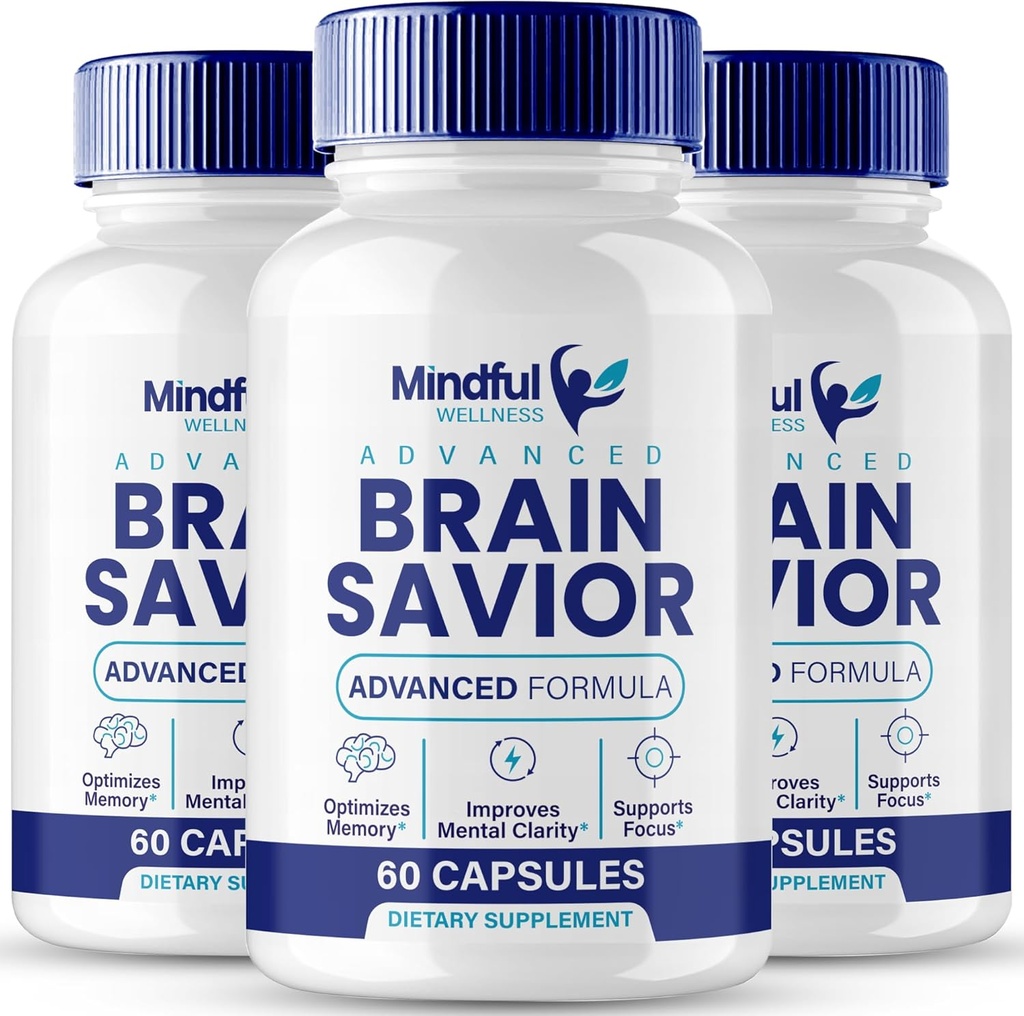 BrainFreeder Brain Supplements for minne og fokus Kapsler, BrainSavior Advanced Formula Brain Health Support - Maksimal styrke Nootropics Brain-Savior Alle naturlige støtteanmeldelser (3 pakke)