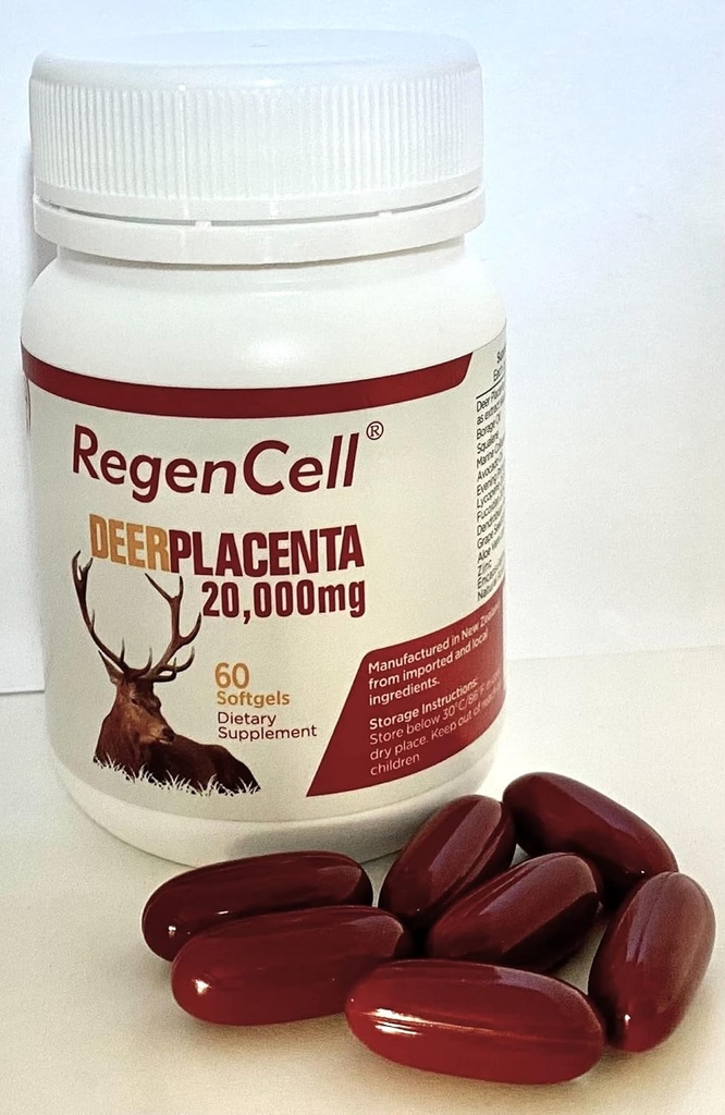 Deer Placenta 20 000MG - ādas veselības atbalsts- atjaunojošas un antinovecošanās-Metabloic un šūnu veselība-Immunity Boost-