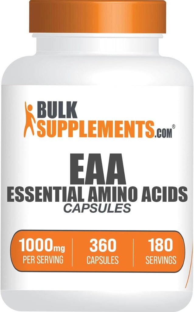 BulkSupplements.com 에센셜 아미노산 캡슐 - EAA 캡슐, 에센셜 아미노산 보충, EAAs 아미노산 - EAA 보충제, 서빙 당 2 캡슐, 180 일 공급, 360 캡슐