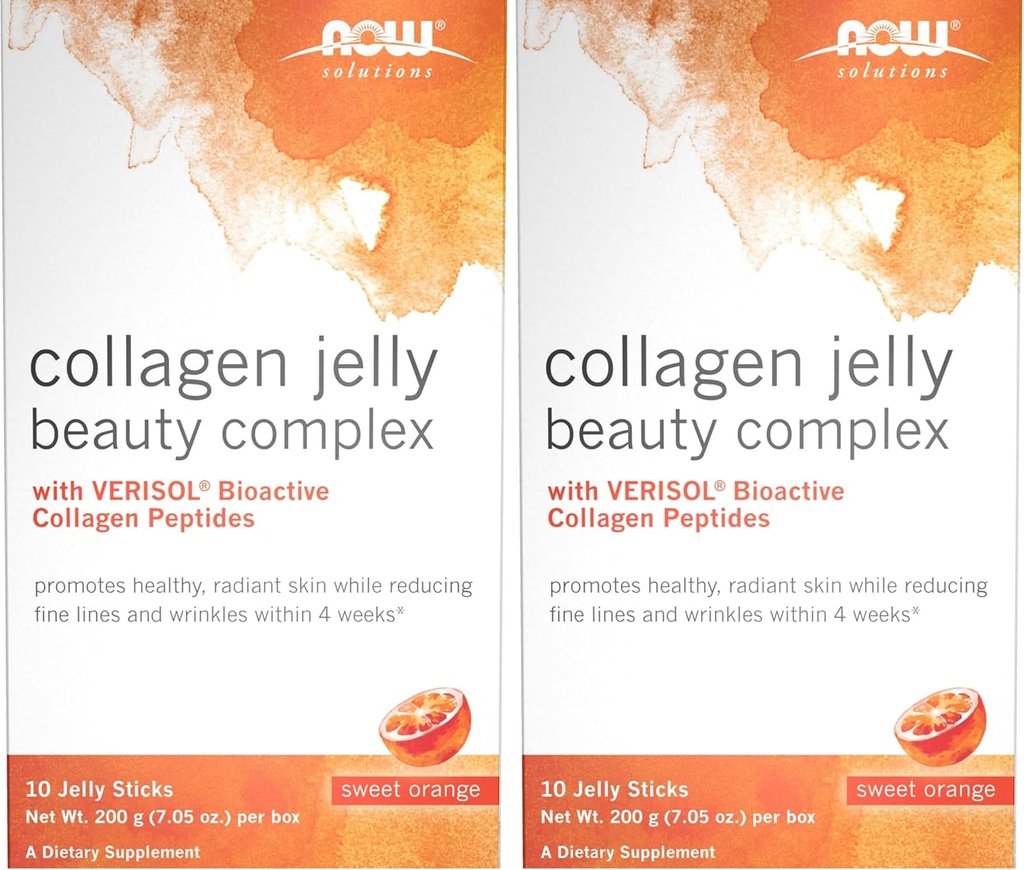Nyní řešení, Kolagen Jelly Beauty Complex, Sweet Orange Flavor, 10 Jelly Sticks (Balení po 2)