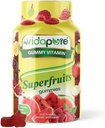 MYVIDAPURE Amazing Superfruits Star Gummies Vitamine A, C, E, Zink, Acai Berry, Acerola, Goji, Beet Root, Erdbeere, Gooseberry. Himbeere Wassermelone Flavor. Non-GMO, Glutenfrei, Vegan 60 Gummis