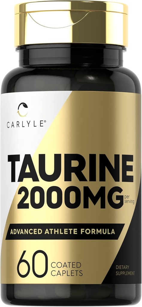 Carlyle Taurine 2000mg | 60 Caplets | Amino Acid Supplement | Double Strength | Vegetarian, Non-GMO & Gluten Free