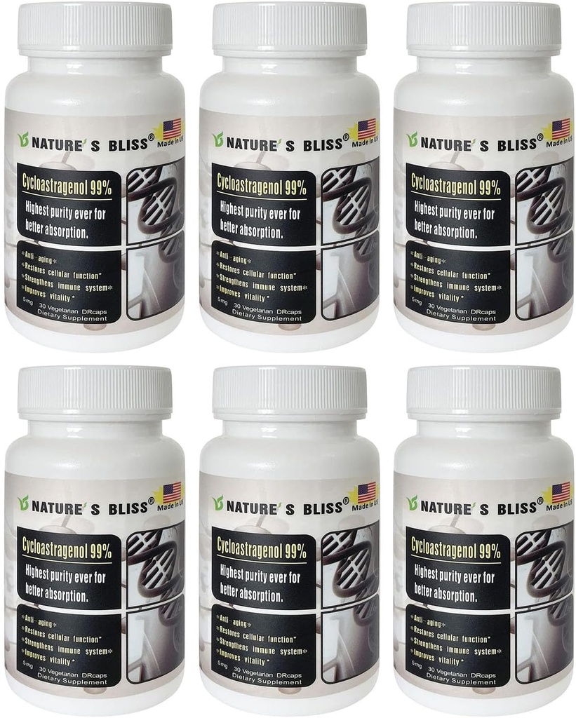 Nature'sbliss Magu happega kaitstud ja super-absorbtsiooni tsükloastragenool 99%, valmistatud USAs, 5mg, 180caps