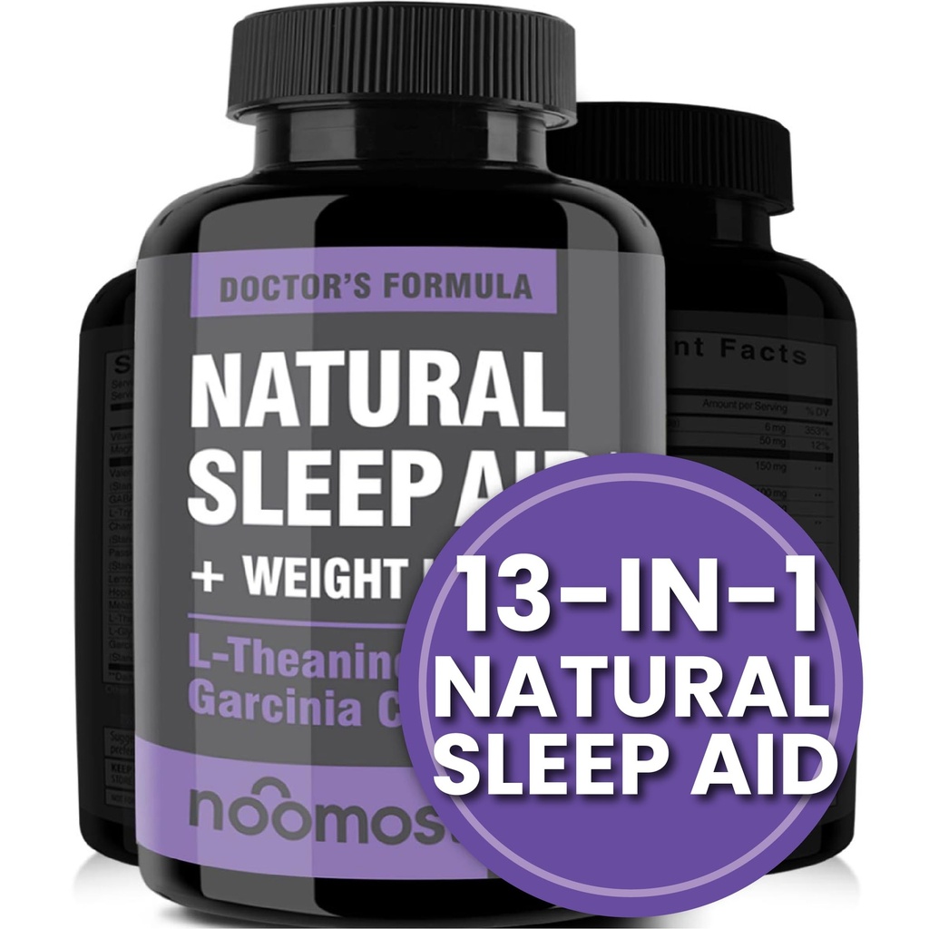 NooMost Natural Sleep Aid Supplements with Magnesium,L theanine & Garcinia | Sleep Pills for deep & Restful Sleep for Adults | Non-Habit-Forming | Helps Fall Asleep Fast Stay Asleep Longer | 60 Tabs