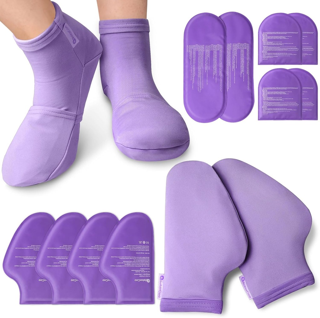 Cold Therapy Socks & Hand Ice Pack Cold Gloves for Chemotherapy Neuropathy, Chemo Care Package for Women Men, Ideal for Plantar Fasciitis, Carpal Tunnel, Arthritis Hand Pain Relief, S/M