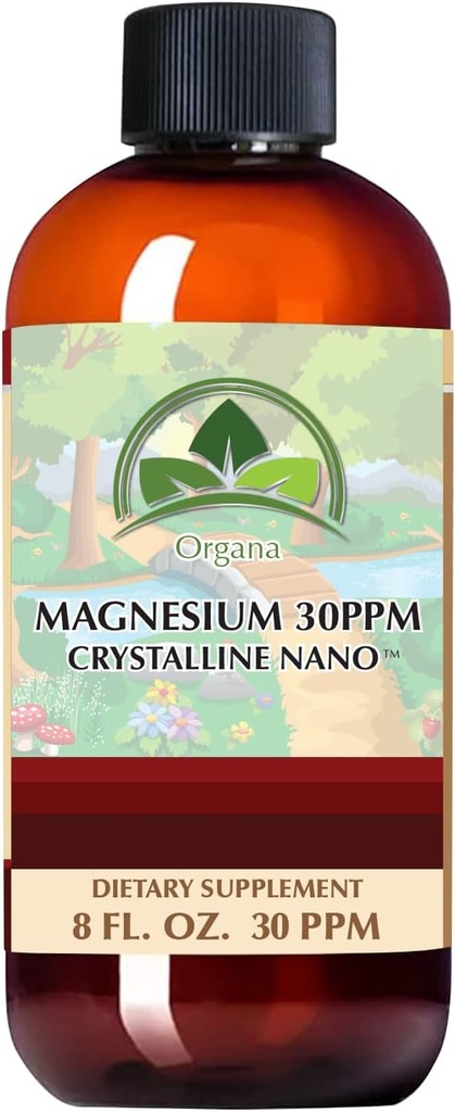 Organa Pure Crystalline Liquid Magnesium Supplement - 30 PPM - High Imeytyminen Magnesium (8 oz.)