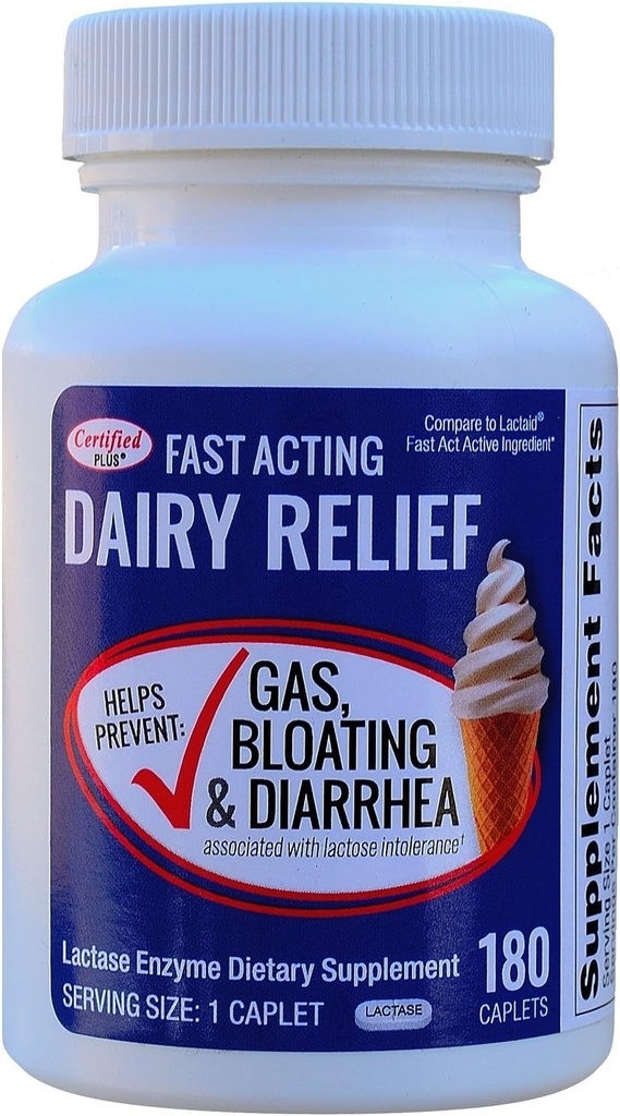 Lactase 180 Caplets generico Lactase Fast Act 9000 unità FCC per Caplet