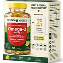 Spring Valley Omega-3 from Fish Oil 500 mg 120 Count, SoftGels, General & Heart Health Dietary Supplement Bundle with Luall's 45 Diabetes Decoded