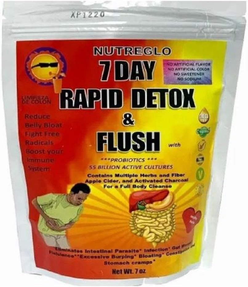 Nutreglo 7 Day Rapid Fiber Full Body Detox & Cleanse | Вся натуральная, здоровая, цельная формула для мужчин и женщин