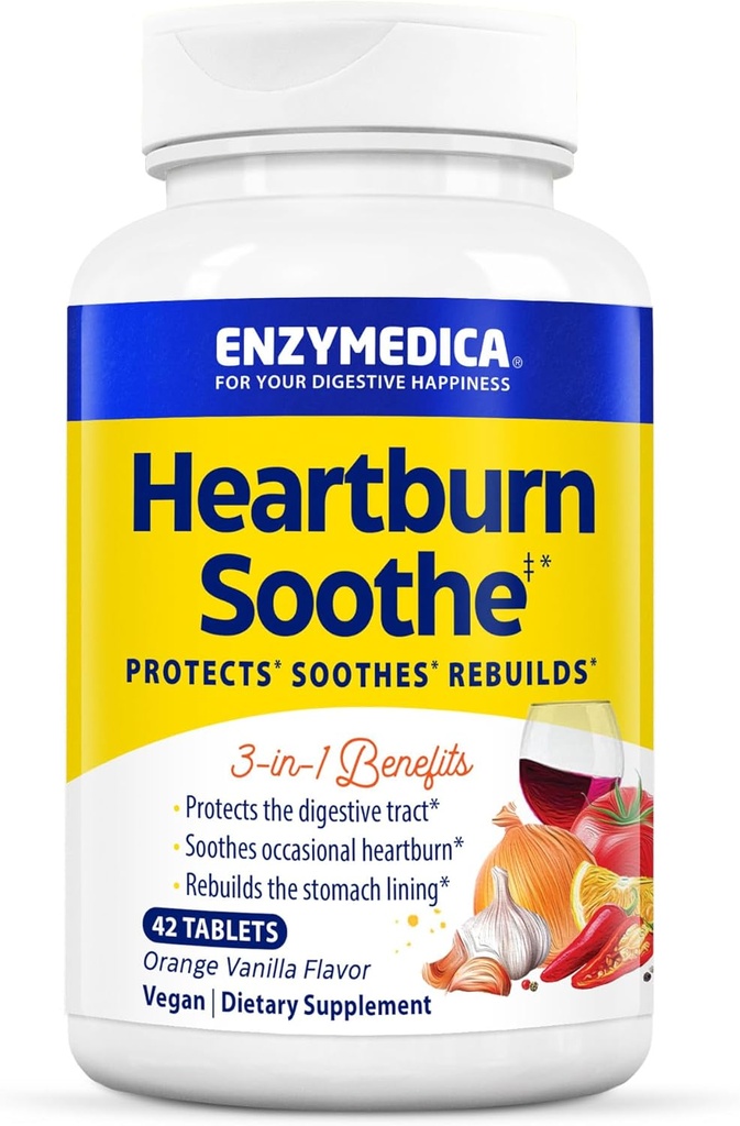 Enzymedica, Fartburn Soothe, Fripping Digestive Aid, Vanilla Orange, 42 Chews (21)