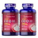 Puritan's Pride Coenzyme CoQ10 200mg, Dietary Supplement for Heart Health, Oral Gum Health, and Healthy Aging Support, 240 Rapid Release Softgels, 2-Pack