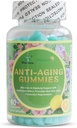 Anti- Aging Gummies, Promoles New Skin Cells Production Remeremenation, Anti- Wrinkle dan Skin Firstice Dukungan, Lemon Flavor, 60 Count