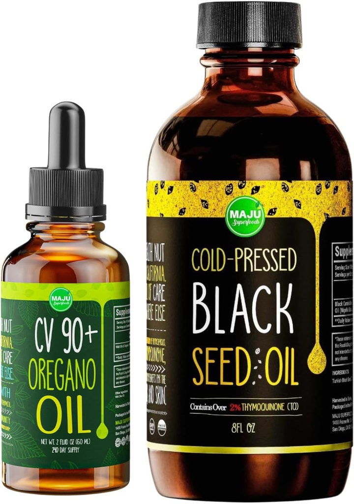 Maju Superfoods Орегано та Black Seed Oil Bundle