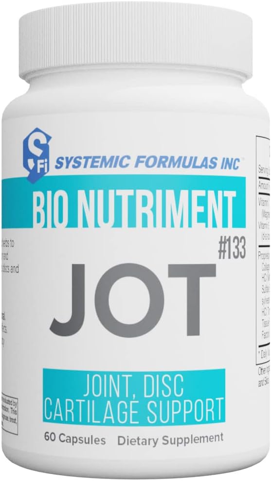 Fórmulas Sistémicas JOT – Joint/Disc/Cartilage 60 Cápsulas Bio Nutriment #133. Suporta Integridade Cartilagem, Saúde Conjunta, Lubrificação e Conforto e Formação Saudável de Juntas, Discos e Cartilagem.