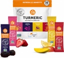 ZYN Electrolyte Drink Mix Hidratare Pachete, Electroliti Pulbere, Pachete de hidratare w/Turmeric Curcumina, Vitamina C și D, Zinc, Hidrate Electrolit Pachete de pulbere pentru Wellness, Pachet de soiuri de 32