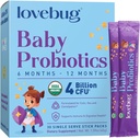 Produksi LOVEBUG untuk Bayi - Provinsi Bayi Organik 6-12 bulan untuk Dukungan Imuniune Bayi, Gas, Kolik, Diary & Intan Pelecehan Sugar- Bebas, Powder hambar, 30 Pack
