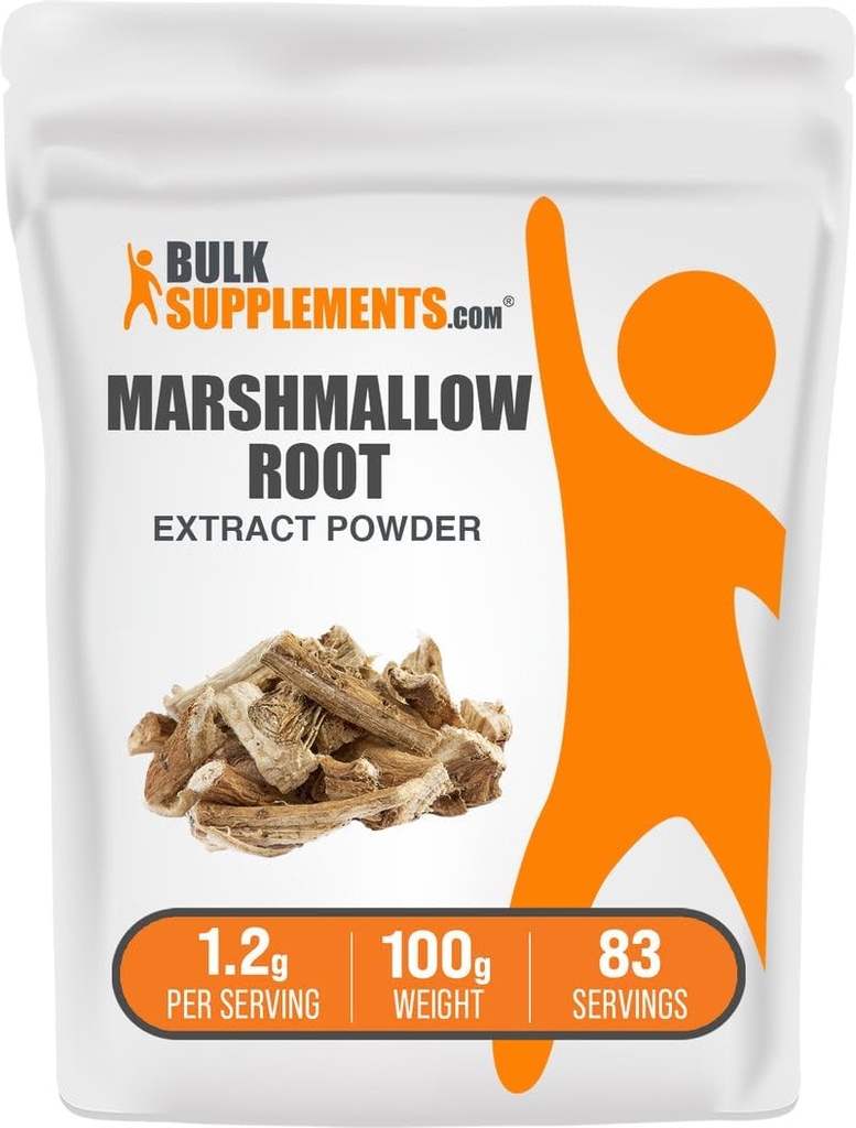 BulkSupplements.com Marshmallow Root Extraction - Marshmallow Root Supplement, Herbal Supplement - Gluten Free, 1.2g per Serve, 100g (Pack of 1)