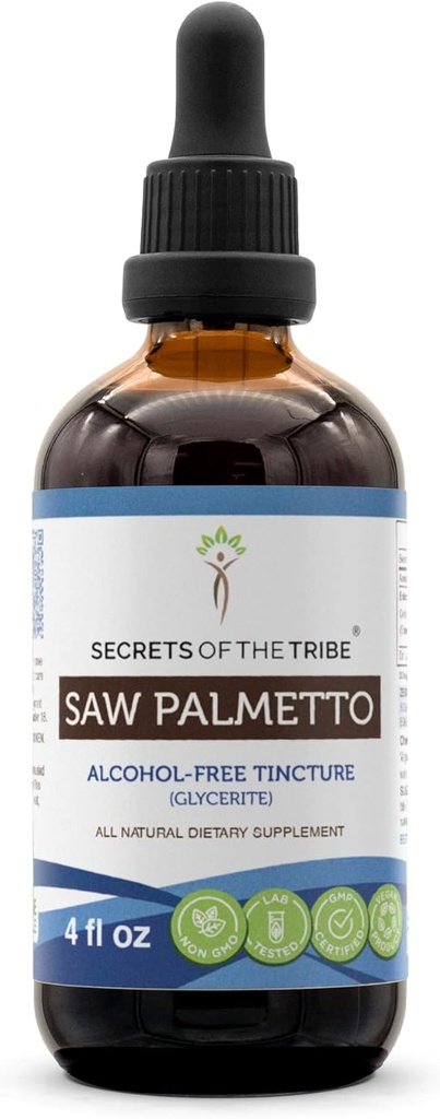 Zag Palmetto Tinctuur Alcoholvrije Liquid Extract, Zag Palmetto (Serenoa Repens) Gedroogde Bessen (4 FL OZ)