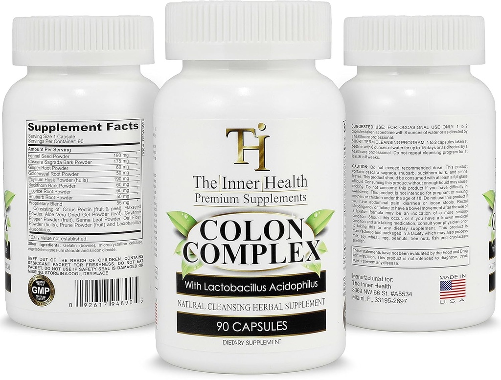 Colon & Gut Cleanse Detox Formula - Supporting Gut Health, Purification - Containing Lactobacillus Acidophilus Probiotic, Aloe Vera, Licorice Root & More