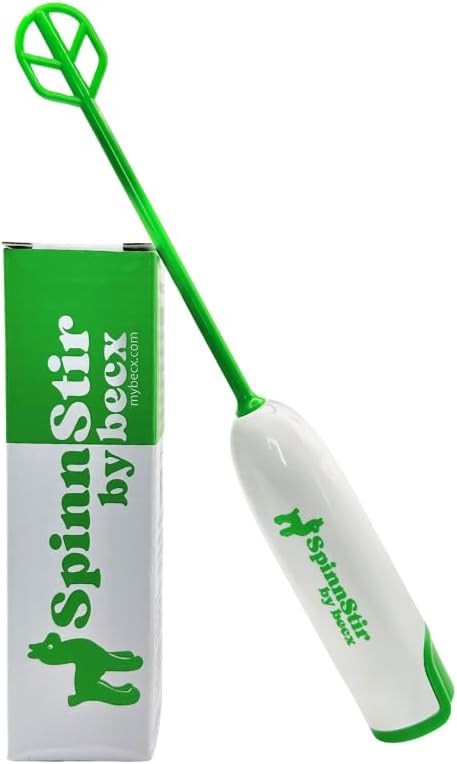 Becx Spinnstir 便携式手持式饮料混合器,用于蛋白质粉末 预研磨蘑菇 咖啡 绿色 超级食品 粉末 牛奶 粉末 水分包 火焰 混合器 轻松 清洁 少梅斯( 绿色)