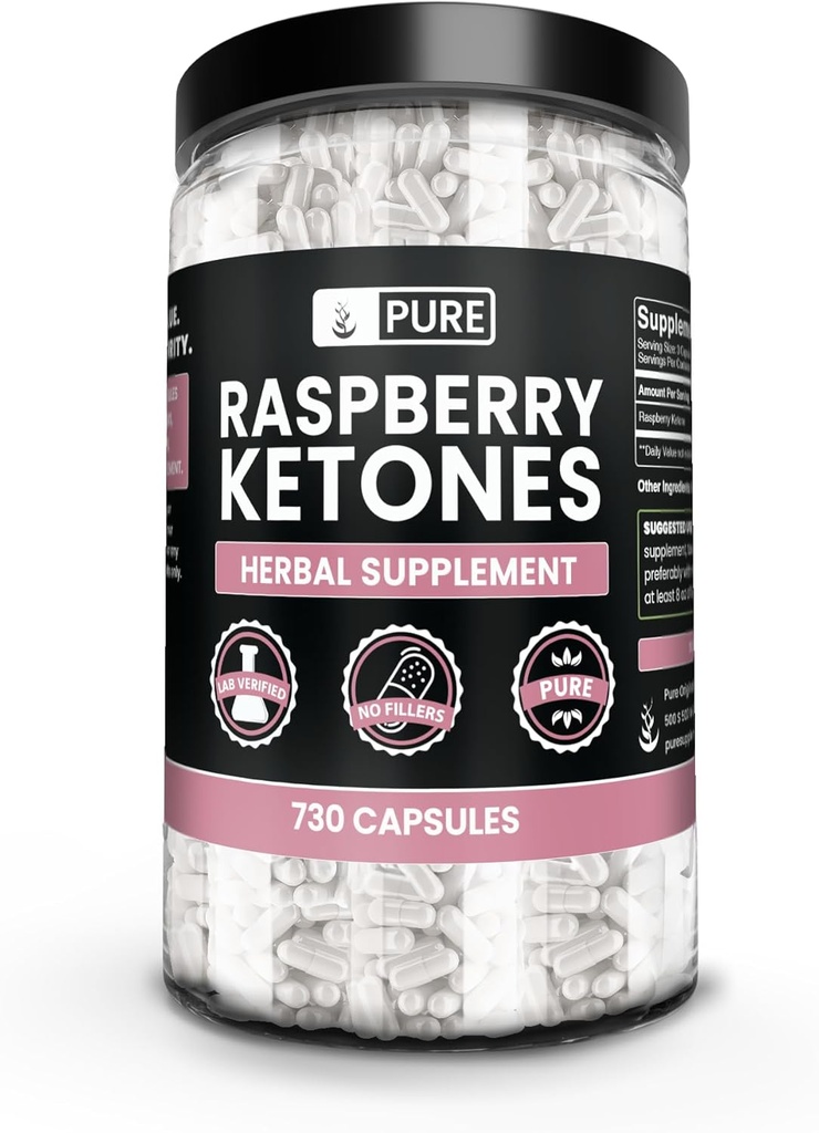 Pure Original Ingredients Raspberry Ketone (730 cápsulas) Non recheos de magnesio ou arroz, Sempre Pure, Lab Verificado