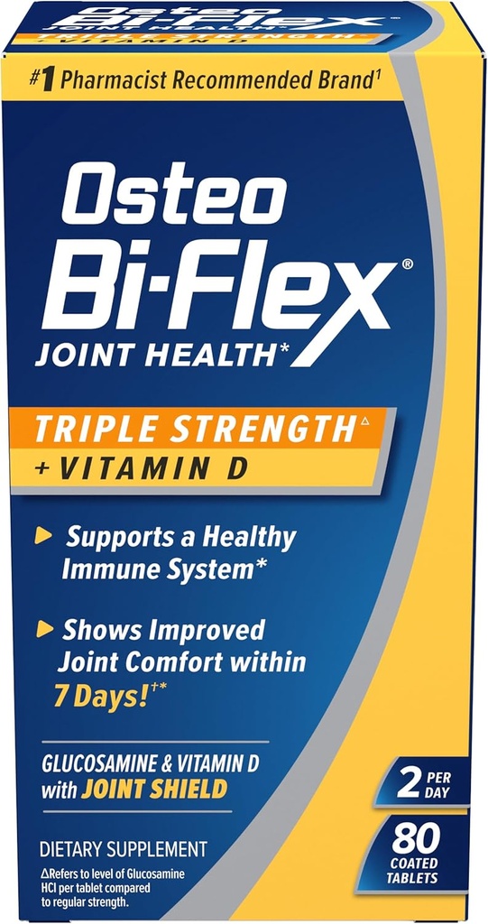 비타민 D Glucosamine Chondroitin 합동 건강 보충교재, 입히는 정제, 80 조사를 가진 Osteo Bi-Flex 세겹 힘 (5)