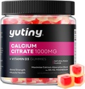 Citrato de calcio enchido Gummies, citrato de calcio extra Absorción 1000mg con vitamina D3, K2 e magnesio, Suplemento para ósos, saúde muscular, 60 Conde