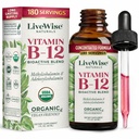 Organic Vitamin B12 1000 mcg Sublingual Liquid Drops For Adults, 6 Months Supply 1 oz, Methylcobalamin & Adenosylcobalamin - Bioactive Blend for Energy, Clarity & Focus - Vegan, Non-GMO, Unflavored