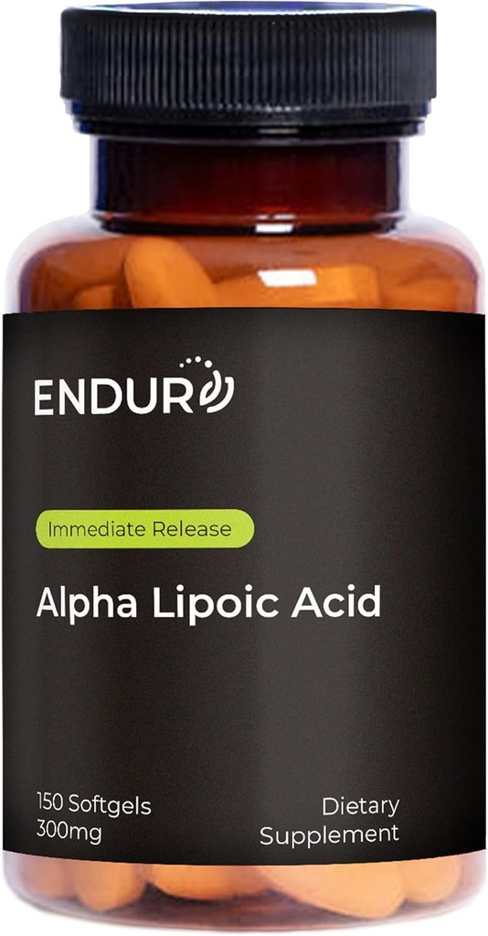 Endur Alpha Lipoic Acid, Antioxidáns Defense & Cellular Energy Support, Azonnali kiadás, Vegan, Gluten Free, 300mg (150 Softgels)
