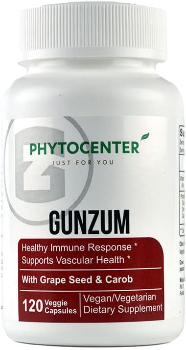 GUNZUM Integratore Vascolare di Supporto per la Salute con Seme di Uva, Carob e Dolce Orientale (Vcaps)