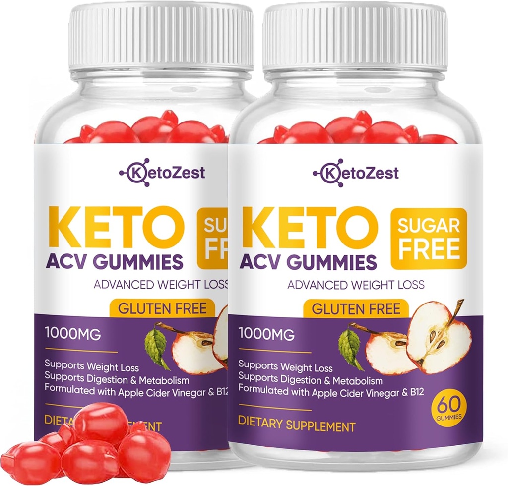 Keto Acv Gummies for Advanced Weight Loss & Belly Fat Burn - Pro Active Super Apple Cider Vinegar Gummies - 여성 남성을위한 신속한 지방 버너 다이어트 보충 - 설탕 무료 및 글루텐 무료 (1000MG)
