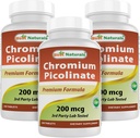 Best Naturals Chroom Picolinaat 200 mcg 240 tabletten (240 aantal (verpakking 3)