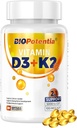 Βιταμίνη D3 K2 με MCT Oil Συμπλήρωμα, Βιταμίνη D3 5000 IU & K2 100MG (MK7), Υποστηρίζει το ανοσοποιητικό, τα οστά και τα δόντια Υγεία - Χωρίς γλουτένη μη GMO - 30 Softgels
