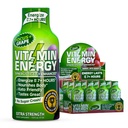 Vitamin Energy Focus + Extra Energy Shot Grape 12 Pack, 260mg Natural Caffeine, B-Vitamin, CoQ10, Amino Acids, Focus, Produtivitas & Kejelasan, Nol Gula, Gluten- Free, 1.93 fl oz