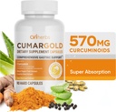 Cumargold 570mg Curcuminoids Turmeric Curcumin Supplement with Piperine, Licorice Root & Aloe Vera - Υψηλής ισχύος κάψουλες φυσικής ευεξίας (90 Count)