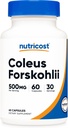 Nutricost Coleus Forskohlii 500mg, 60 kapszula - maximális hatáserősség képlet