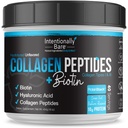 Intentionally Bare Grass Fed Hydrolyzed Collagen Peptides Powder - Bovine Collagen Powder – with Biotin, Hyaluronic Acid, Vitamin C & Zinc - Peptides I & III – 10g Protein -Unflavored - 40 Servings