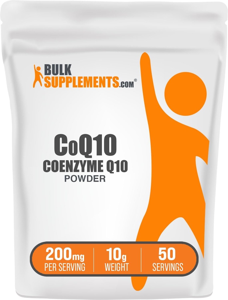 Bulk Assupports.com Coenzyme Q10 粉末 - Coenzyme Q10 200mg 补充营养品 - Gluten Free, 200mg / service, 10g (0.35 oz) (Pack of 1)