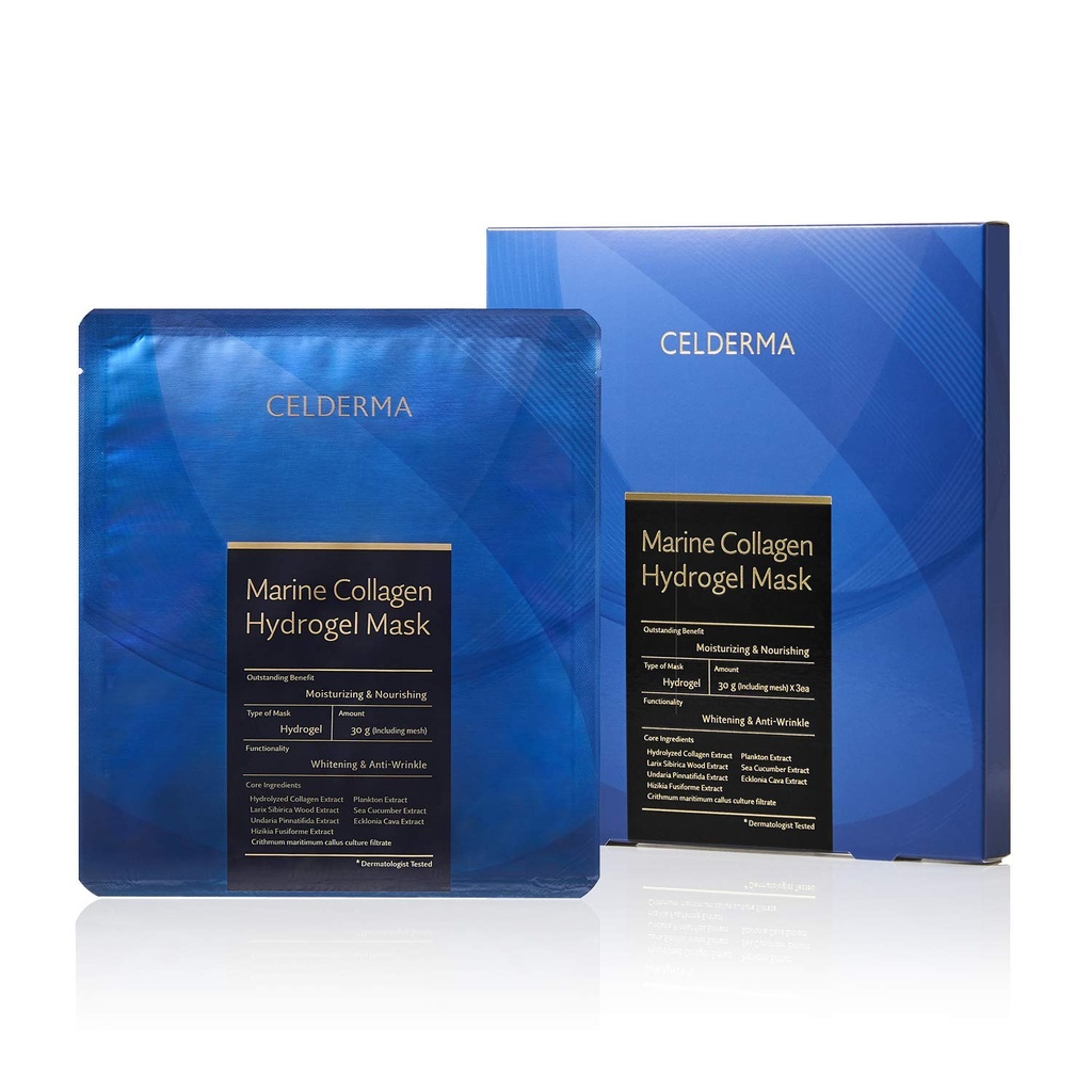 CELDERMA Marine Collagen Hydrogel Mask [3pcs] Antipcs, Nandevishing, Intensive- hydration