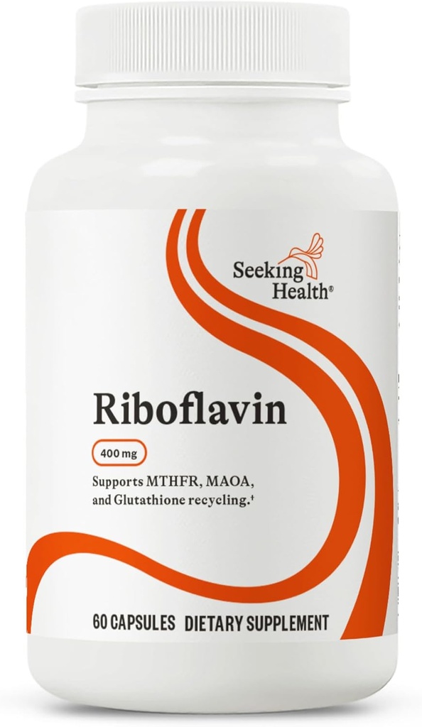 Søg Health Riboflavin - vitamin B2 supplement til methylering støtte - Support Homocystein Metabolisme med antioxidant ingredienser - 400 mg, 60 kapsler