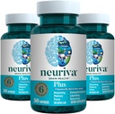 NEURIVA Plus Brain Supplement for Memory, Focus & Concentration + Cognitive Function with Clinically Tested Nootropics Foszfatidilserin and Neurfactor, VIT B6 & B12, 30 Count Capsules (3 csomag)