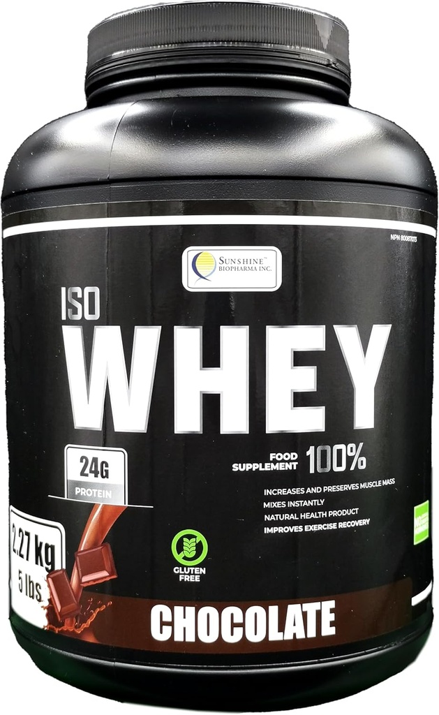 IzoWhey Protein Powder 5lb (2.27kg), Ultra filtrirane sirotkine beljakovine za vzdrževanje in povečanje puste mišične mase v močnem nagubanem telesu (hokolat)